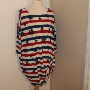 Spin USA 3X Red White Blue Shirt Top Patriotic